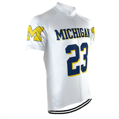 Customized Michigan Wolverines Men's Cycling Jersey Short Sleeve