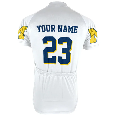Customized Michigan Wolverines Men's Cycling Jersey Short Sleeve