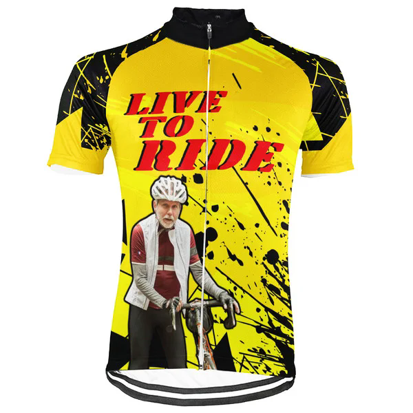 Customized Image Live To Ride Wanna Ride Men's Cycling Jersey Short Sleeve