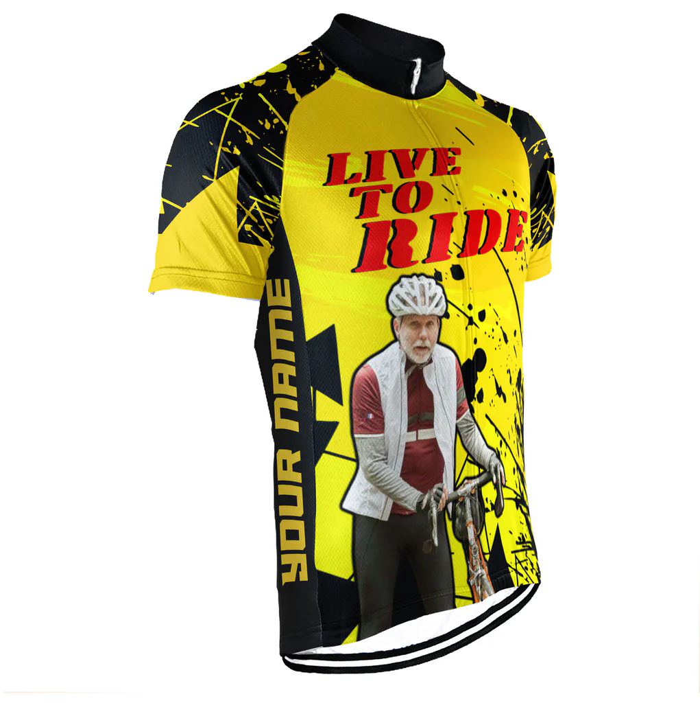 Customized Image Live To Ride Wanna Ride Men's Cycling Jersey Short Sleeve