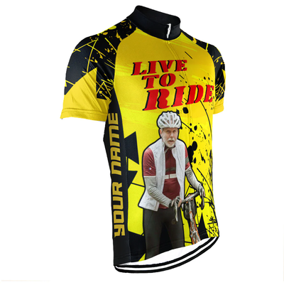 Customized Image Live To Ride Wanna Ride Men's Cycling Jersey Short Sleeve