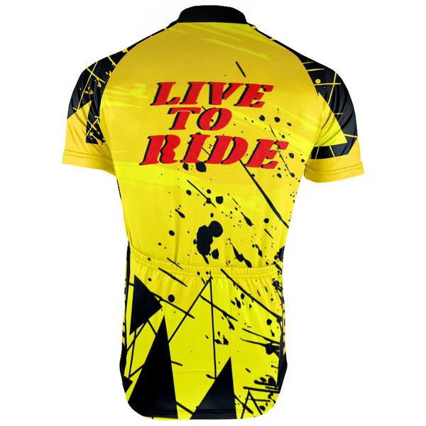 Customized Image Live To Ride Wanna Ride Men's Cycling Jersey Short Sleeve