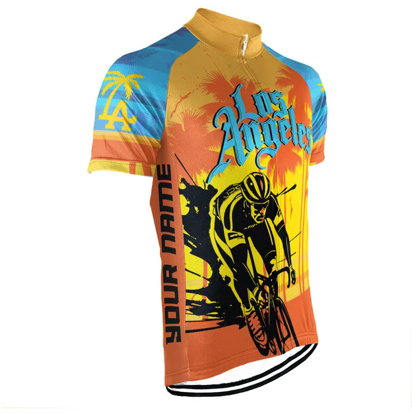 Customized Los Angeles Wanna Ride Men's Cycling Jersey Short Sleeve