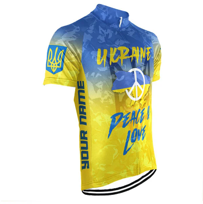 Customized Ukraine Men's Cycling Jersey Short Sleeve