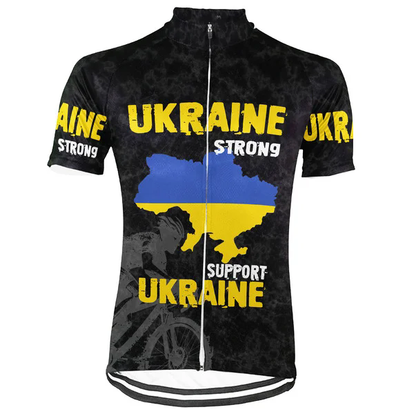 Customized Ukraine Men's Cycling Jersey Short Sleeve