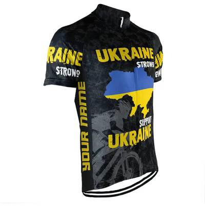 Customized Ukraine Men's Cycling Jersey Short Sleeve