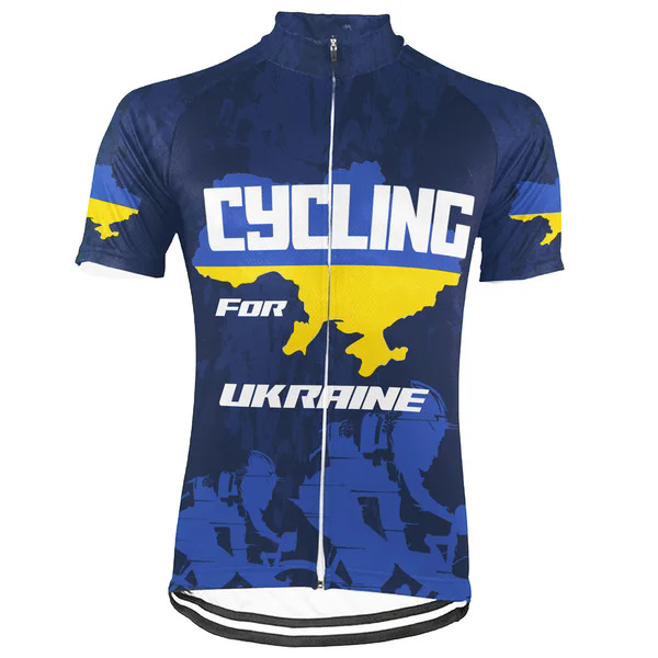 Customized Ukraine Men's Cycling Jersey Short Sleeve