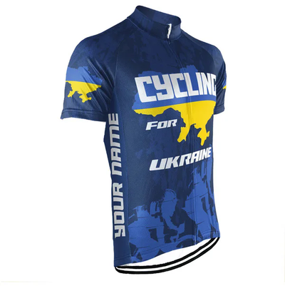 Customized Ukraine Men's Cycling Jersey Short Sleeve