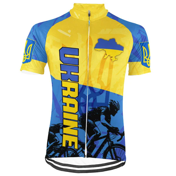 Customized Ukraine Men's Cycling Jersey Short Sleeve
