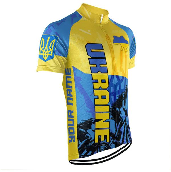 Customized Ukraine Men's Cycling Jersey Short Sleeve