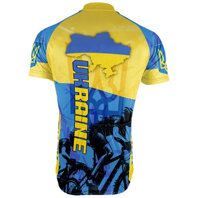 Customized Ukraine Men's Cycling Jersey Short Sleeve