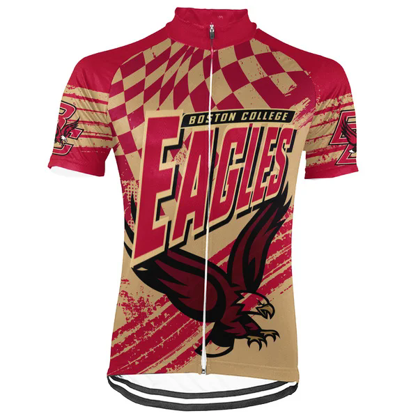 Customized Boston College Eagles Men's Cycling Jersey Short Sleeve