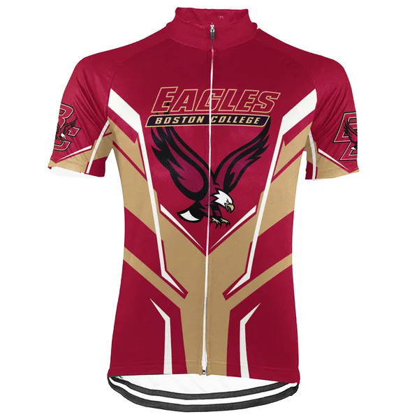 Customized Boston College Eagles Men's Cycling Jersey Short Sleeve