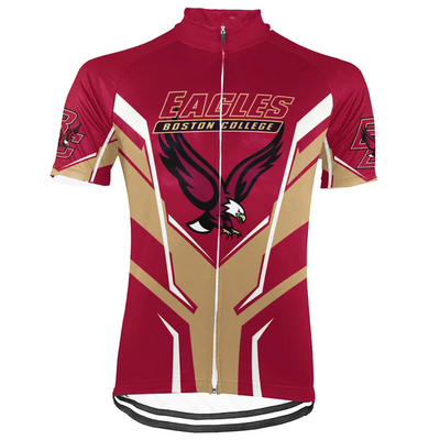 Customized Boston College Eagles Men's Cycling Jersey Short Sleeve