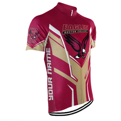 Customized Boston College Eagles Men's Cycling Jersey Short Sleeve