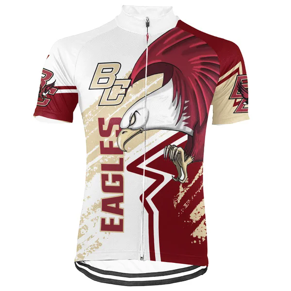 Customized Boston College Eagles Men's Cycling Jersey Short Sleeve
