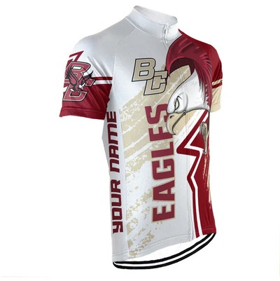 Customized Boston College Eagles Men's Cycling Jersey Short Sleeve