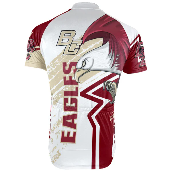 Customized Boston College Eagles Men's Cycling Jersey Short Sleeve