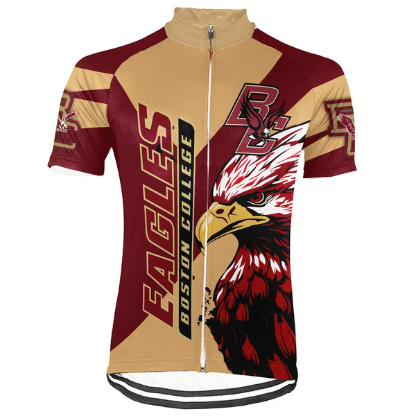 Customized Boston College Eagles Men's Cycling Jersey Short Sleeve