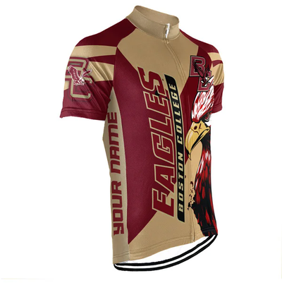 Customized Boston College Eagles Men's Cycling Jersey Short Sleeve