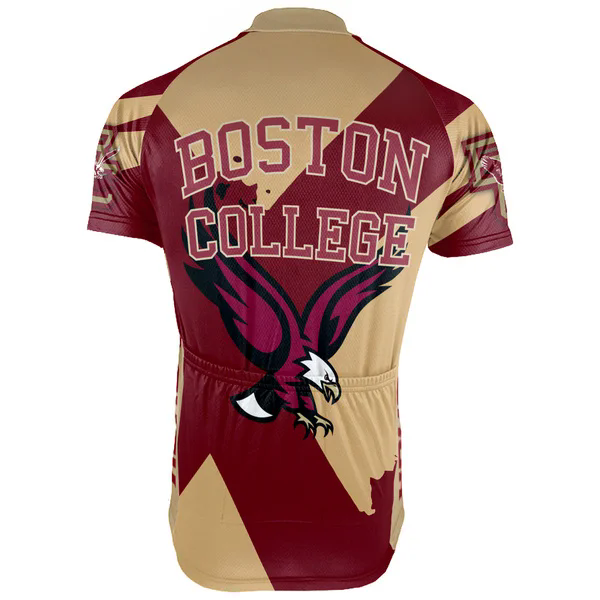 Customized Boston College Eagles Men's Cycling Jersey Short Sleeve