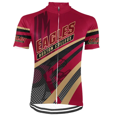 Customized Boston College Eagles Men's Cycling Jersey Short Sleeve