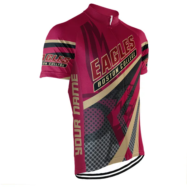 Customized Boston College Eagles Men's Cycling Jersey Short Sleeve
