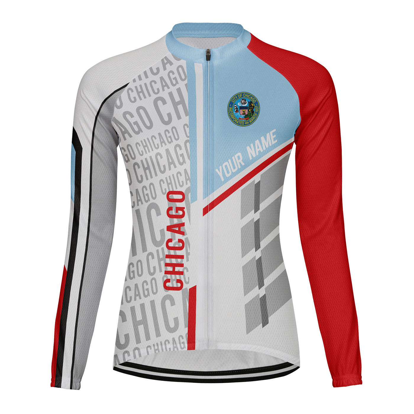 Customized Chicago Women's Cycling Jersey Long Sleeve