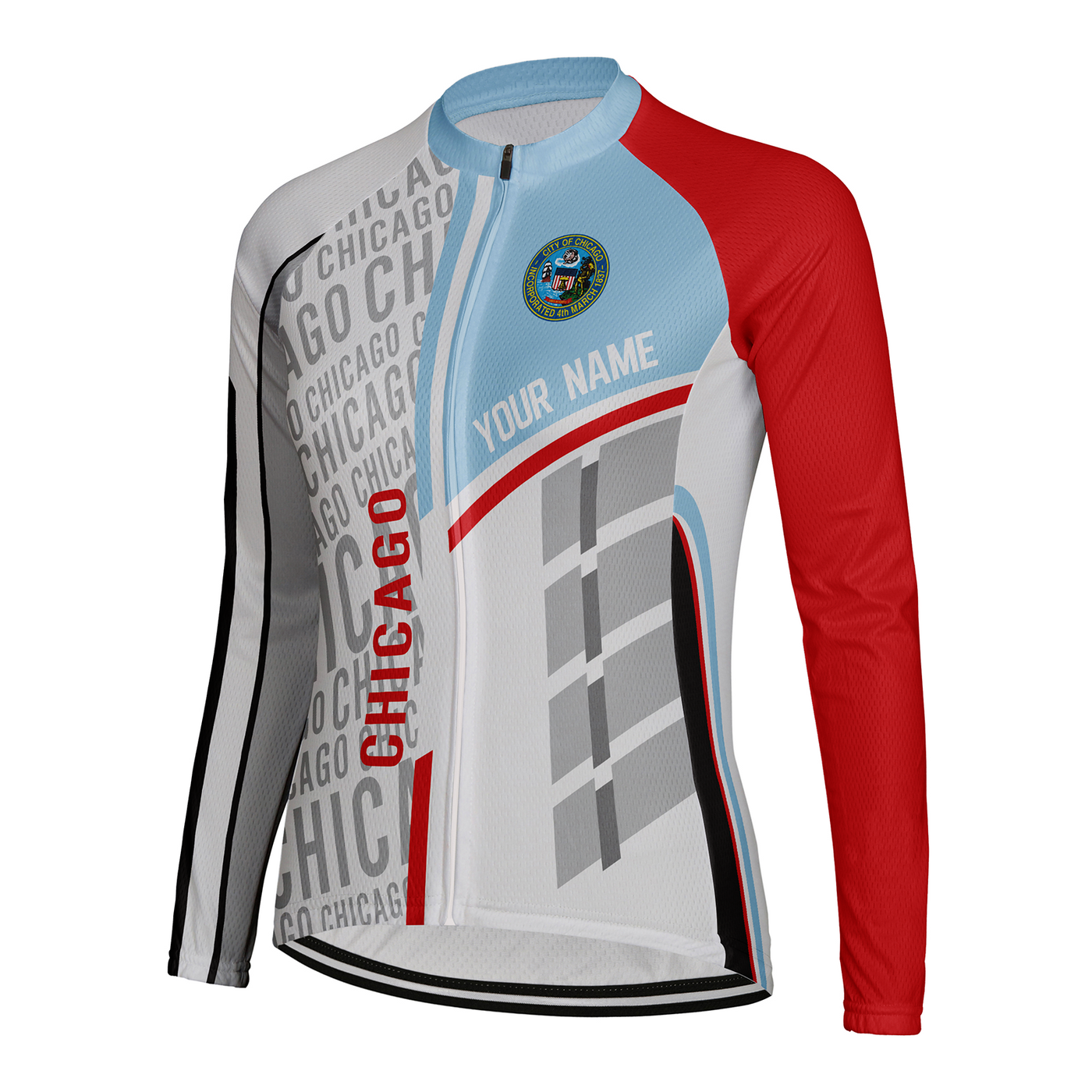 Customized Chicago Women's Cycling Jersey Long Sleeve