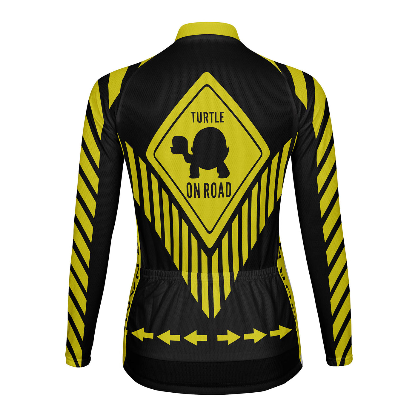 Customized Turtle On Road Women's Thermal Fleece Cycling Jersey Long Sleeve