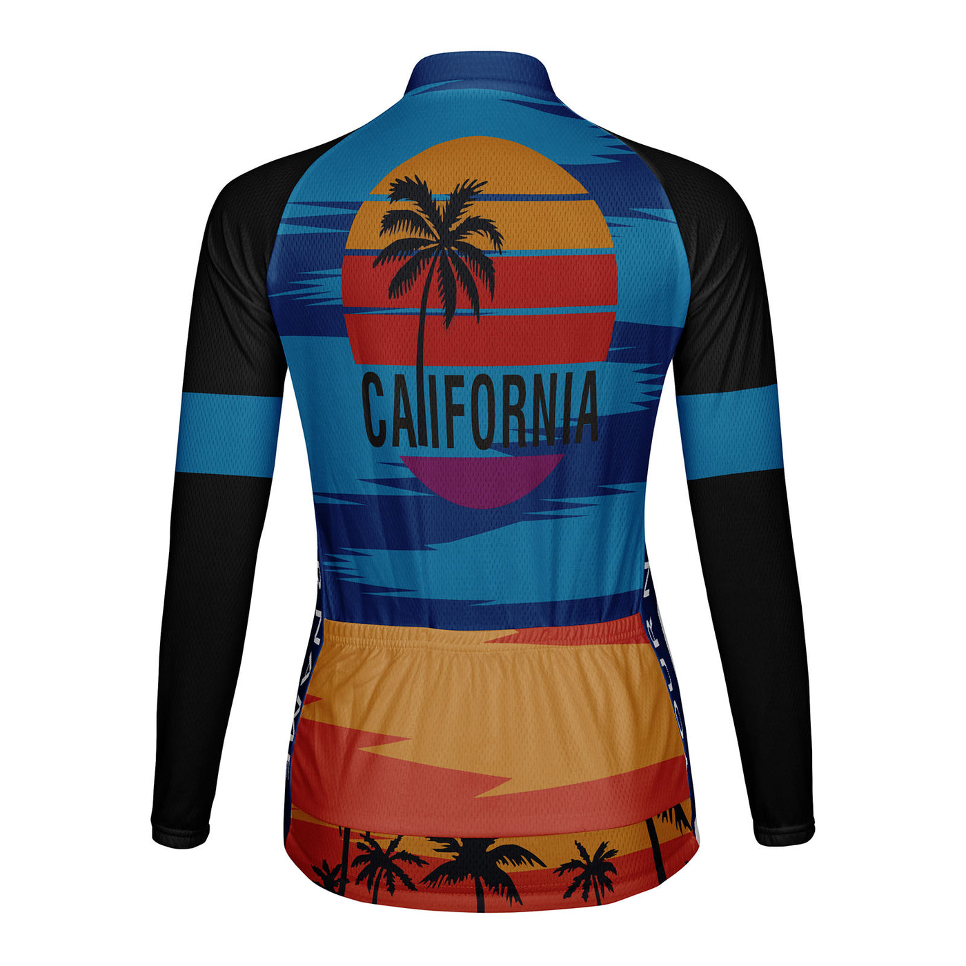 Customized California Women's Thermal Fleece Cycling Jersey Long Sleeve