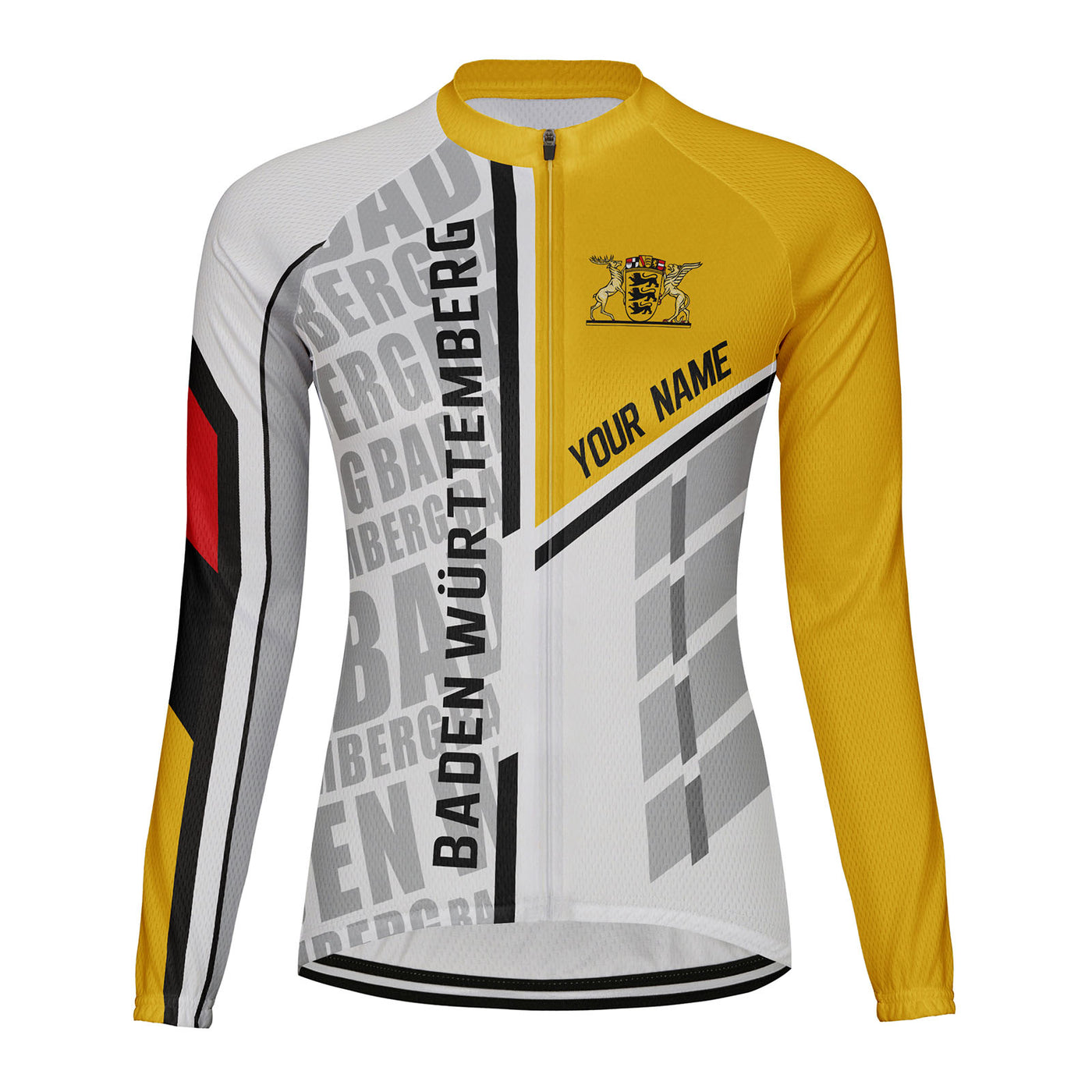 Personalized Baden Württemberg Women's Winter Thermal Fleece Cycling Jersey Long Sleeve