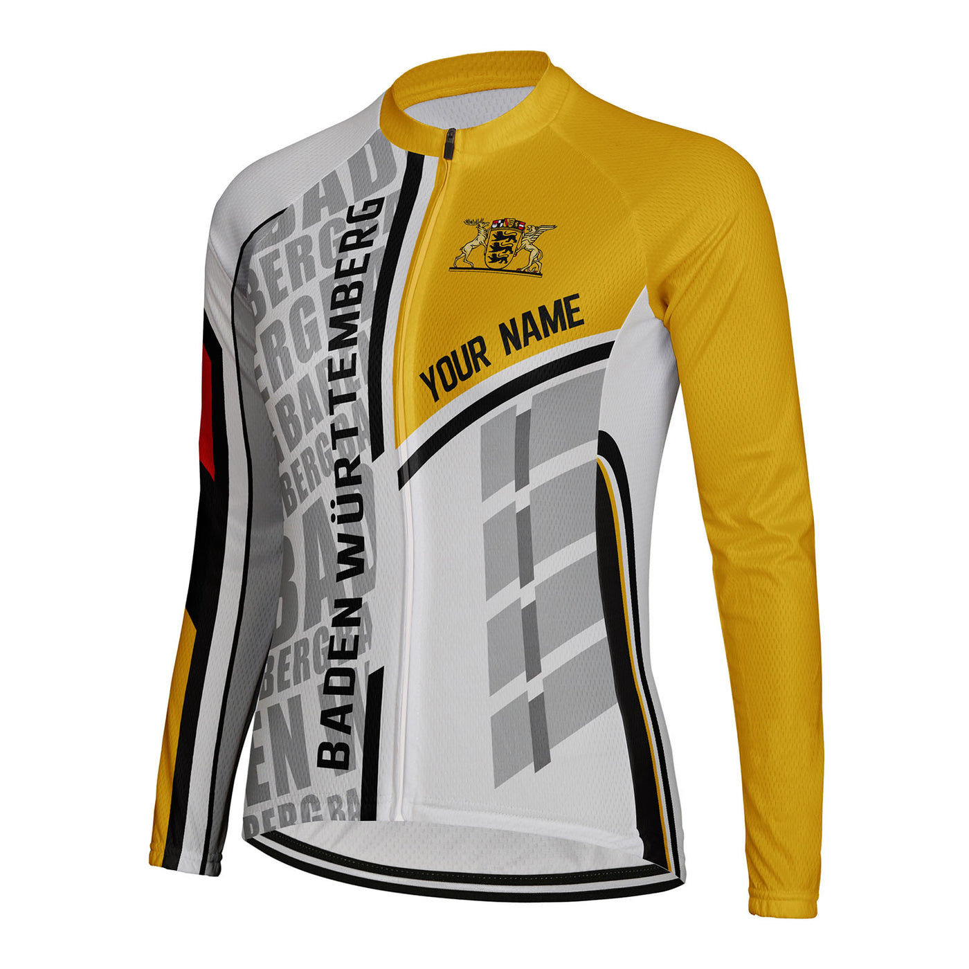 Personalized Baden Württemberg Women's Winter Thermal Fleece Cycling Jersey Long Sleeve