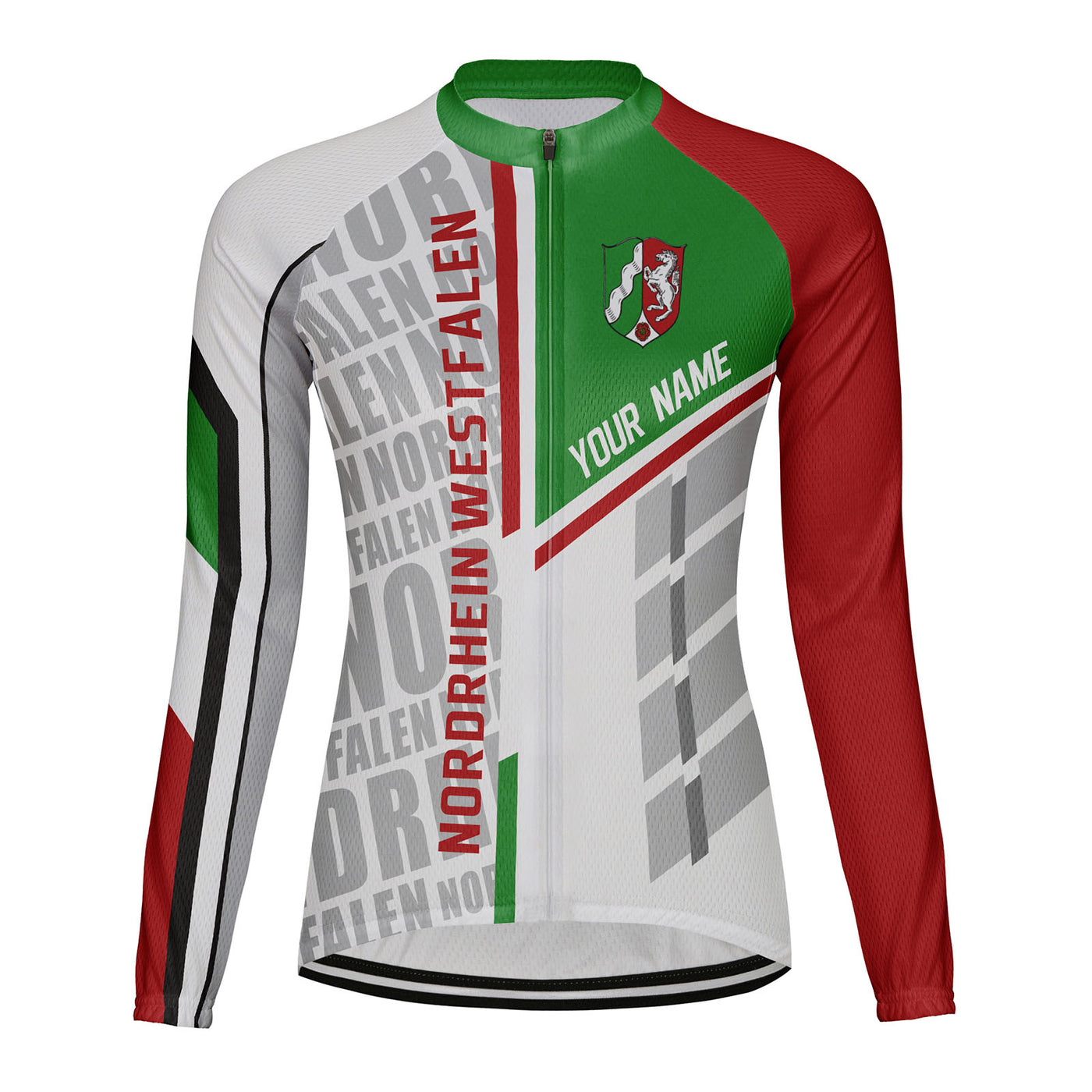 Personalized Nordrhein Westfalen Women's Winter Thermal Fleece Cycling Jersey Long Sleeve