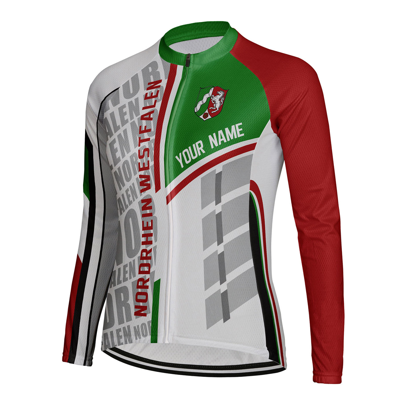Personalized Nordrhein Westfalen Women's Winter Thermal Fleece Cycling Jersey Long Sleeve