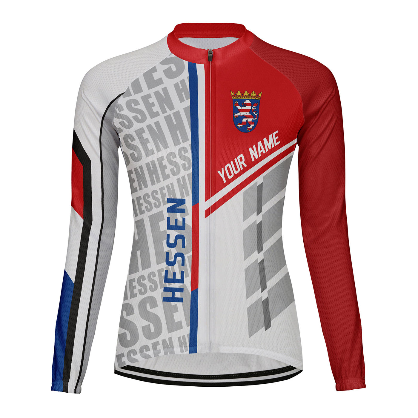 Personalized Hessen Women's Winter Thermal Fleece Cycling Jersey Long Sleeve