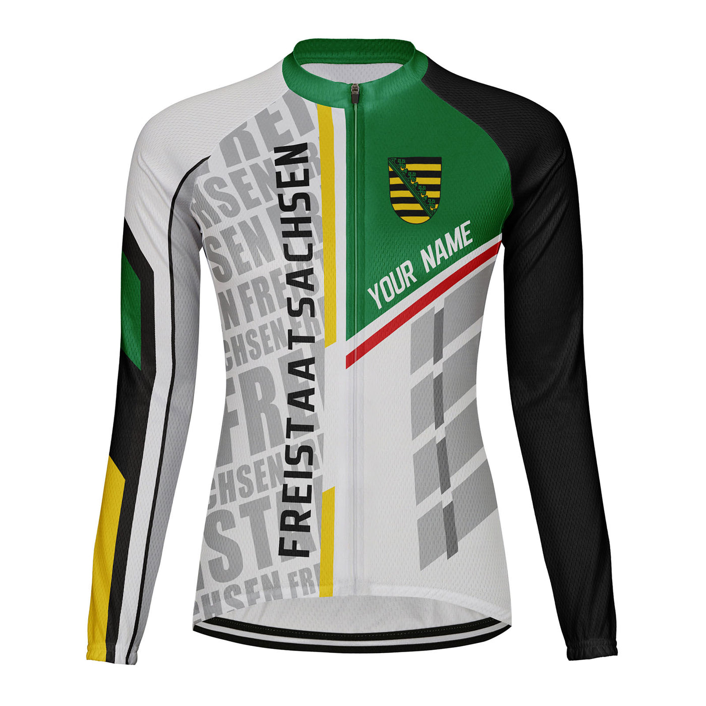 Personalized Freistaat Sachsen Women's Winter Thermal Fleece Cycling Jersey Long Sleeve