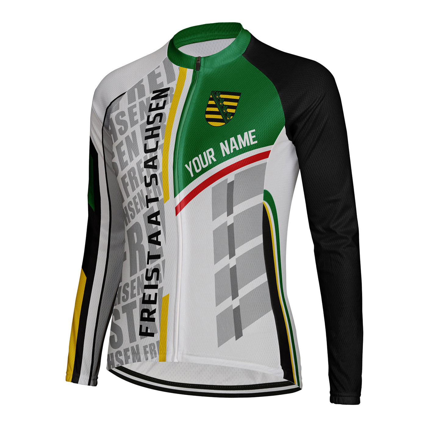 Personalized Freistaat Sachsen Women's Winter Thermal Fleece Cycling Jersey Long Sleeve