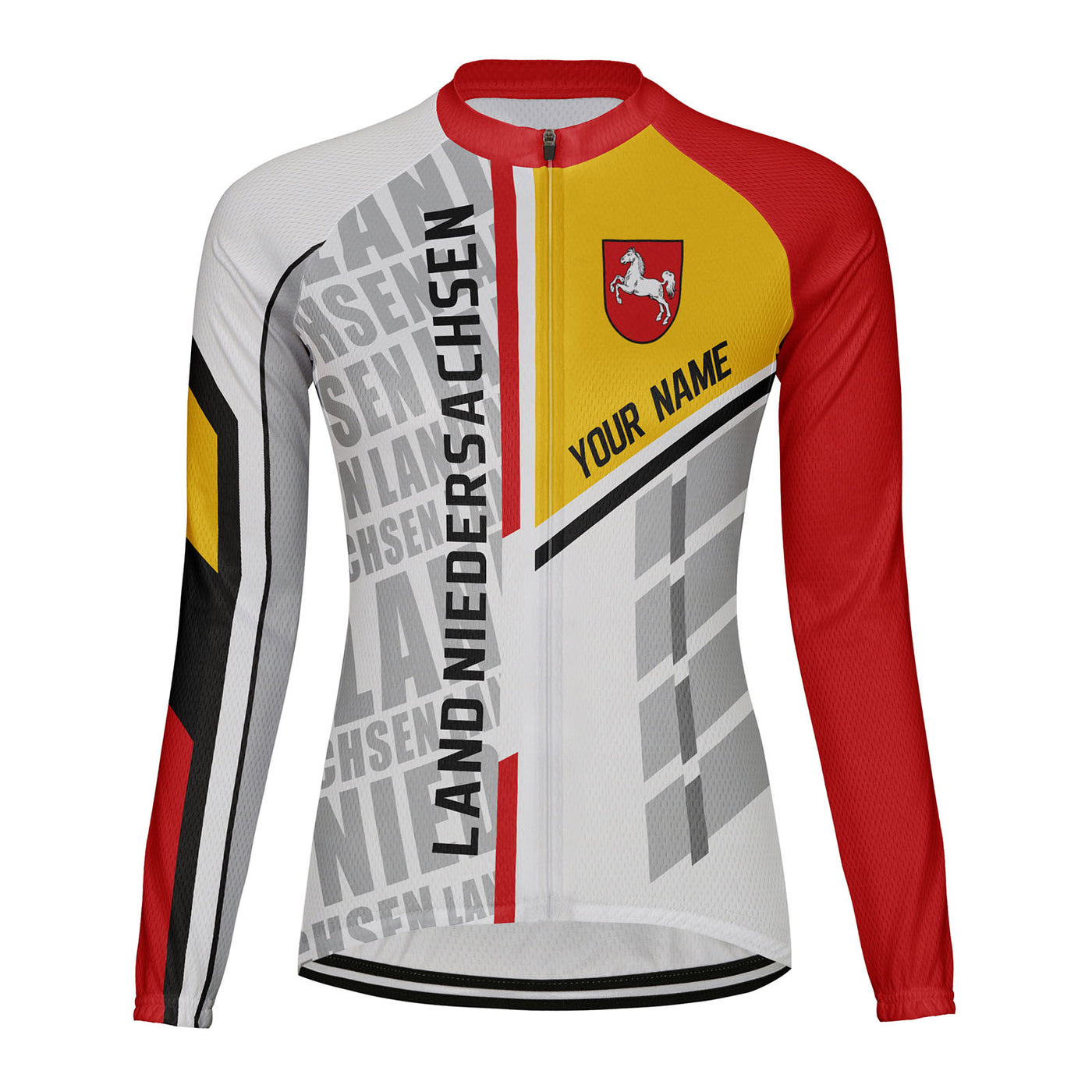 Personalized Land Niedersachsen Women's Winter Thermal Fleece Cycling Jersey Long Sleeve