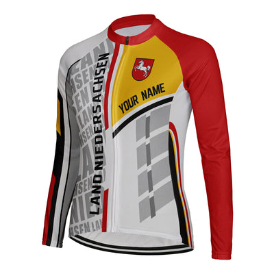Personalized Land Niedersachsen Women's Winter Thermal Fleece Cycling Jersey Long Sleeve