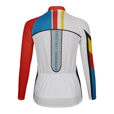 Personalized Freistaat Thüringen Women's Winter Thermal Fleece Cycling Jersey Long Sleeve
