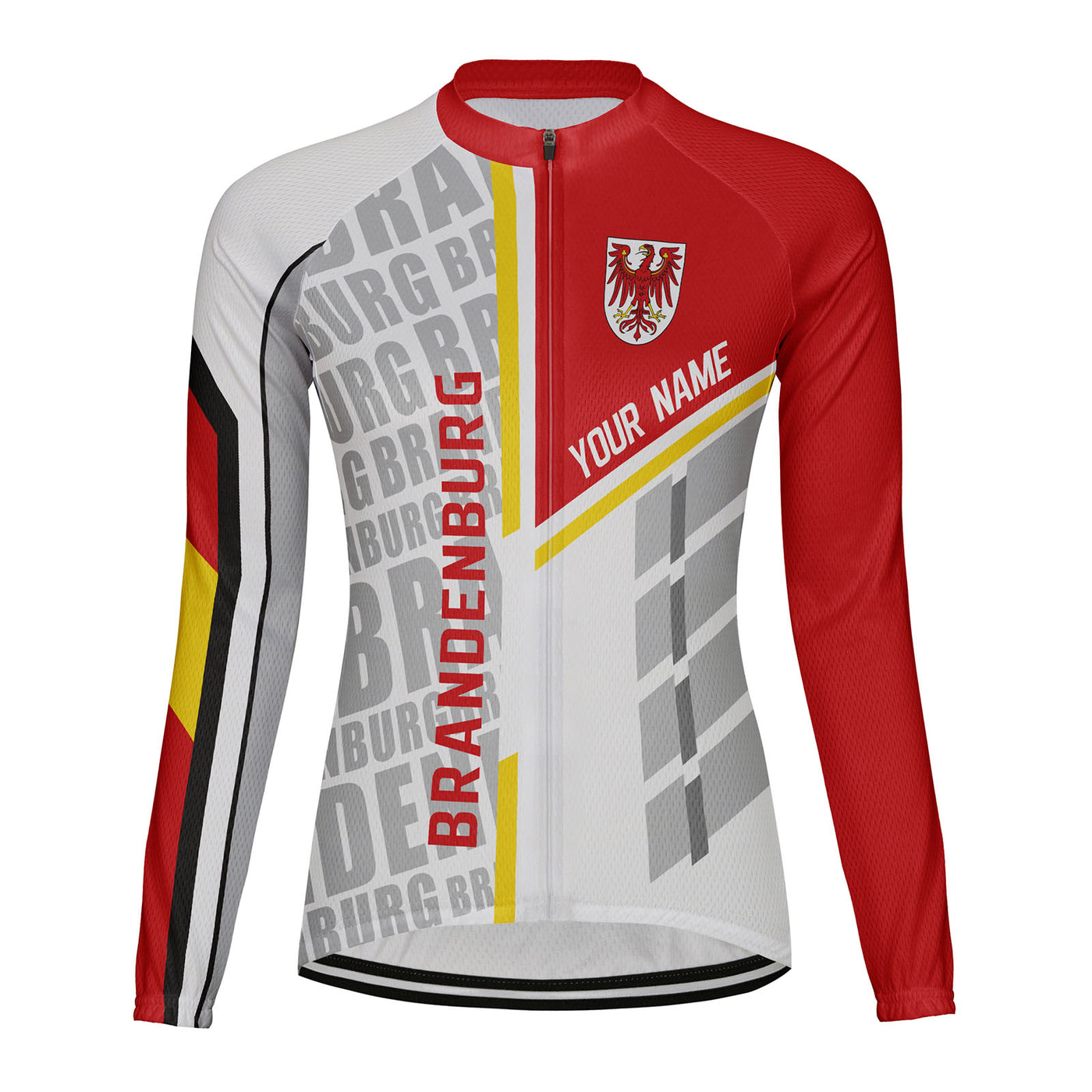 Personalized Brandenburg Women's Winter Thermal Fleece Cycling Jersey Long Sleeve