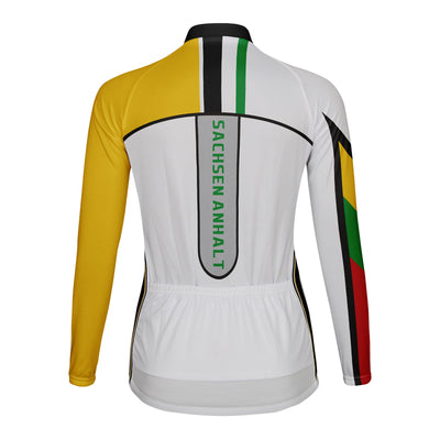 Personalized Sachsen Anhalt Women's Winter Thermal Fleece Cycling Jersey Long Sleeve