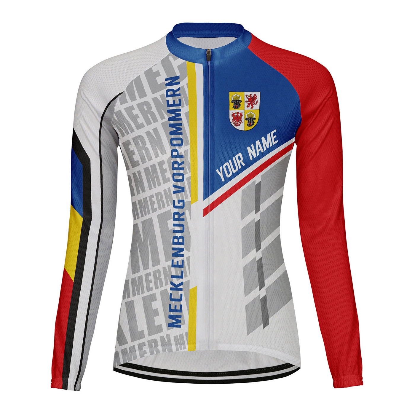 Personalized Mecklenburg Vorpommern Women's Winter Thermal Fleece Cycling Jersey Long Sleeve