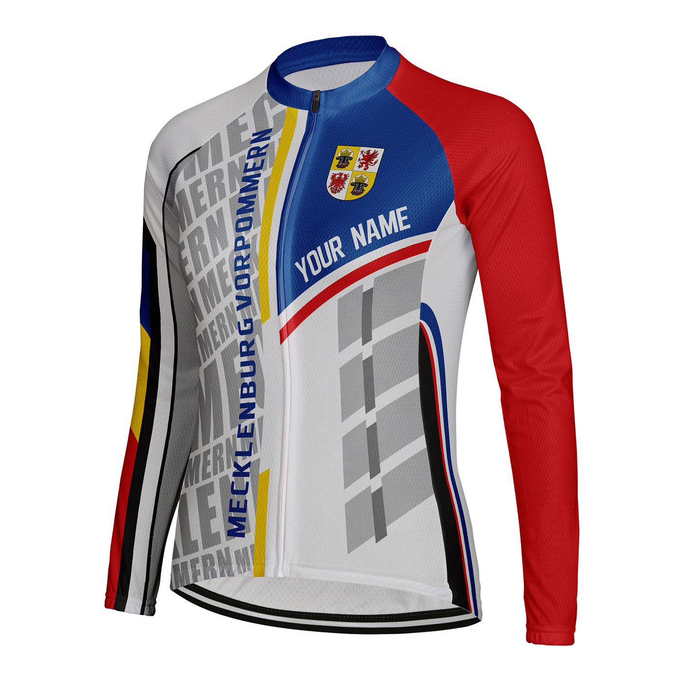 Personalized Mecklenburg Vorpommern Women's Winter Thermal Fleece Cycling Jersey Long Sleeve