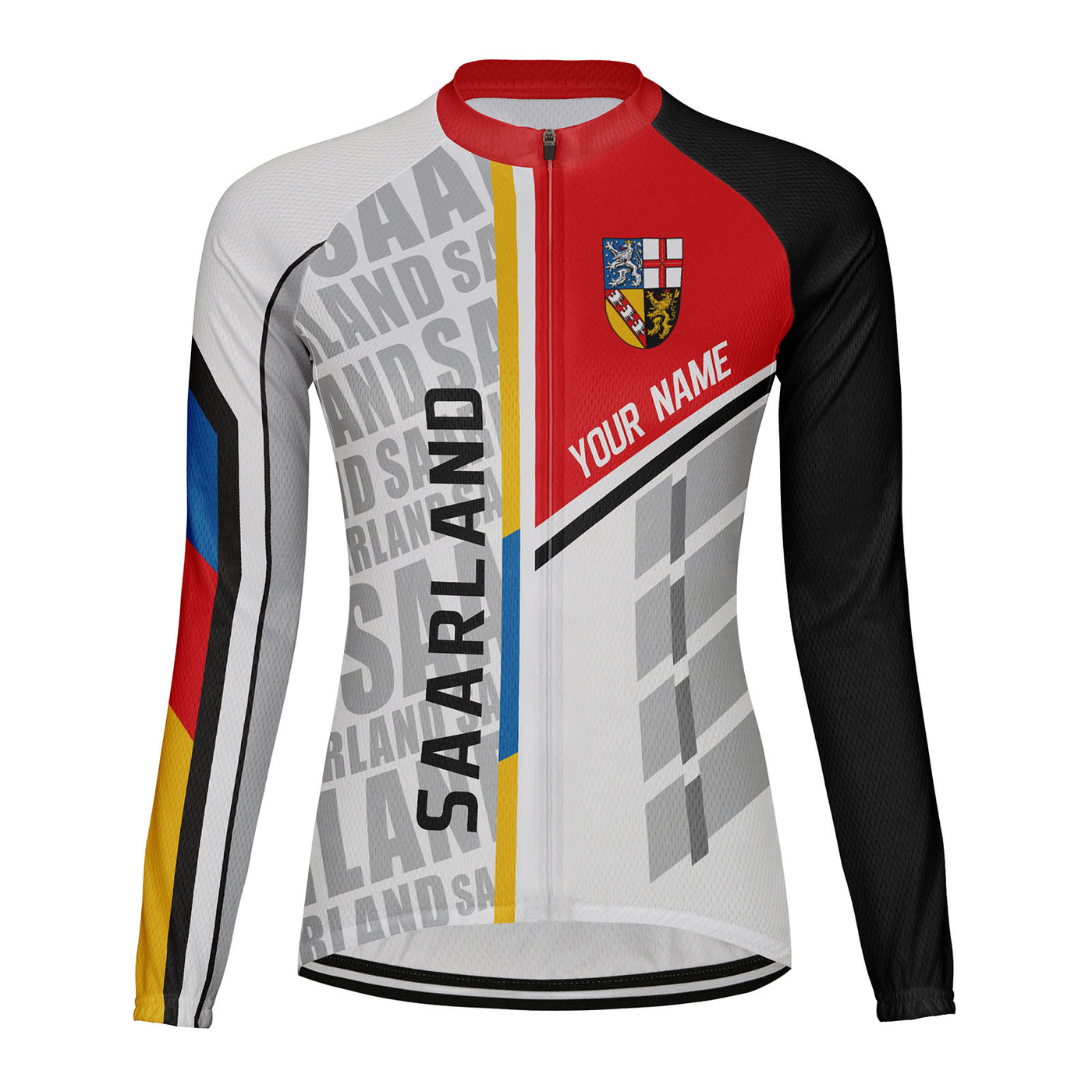 Personalized Saarland Women's Winter Thermal Fleece Cycling Jersey Long Sleeve