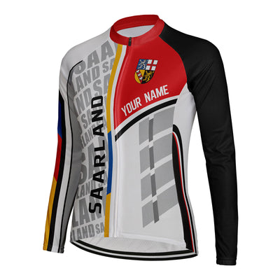 Personalized Saarland Women's Winter Thermal Fleece Cycling Jersey Long Sleeve