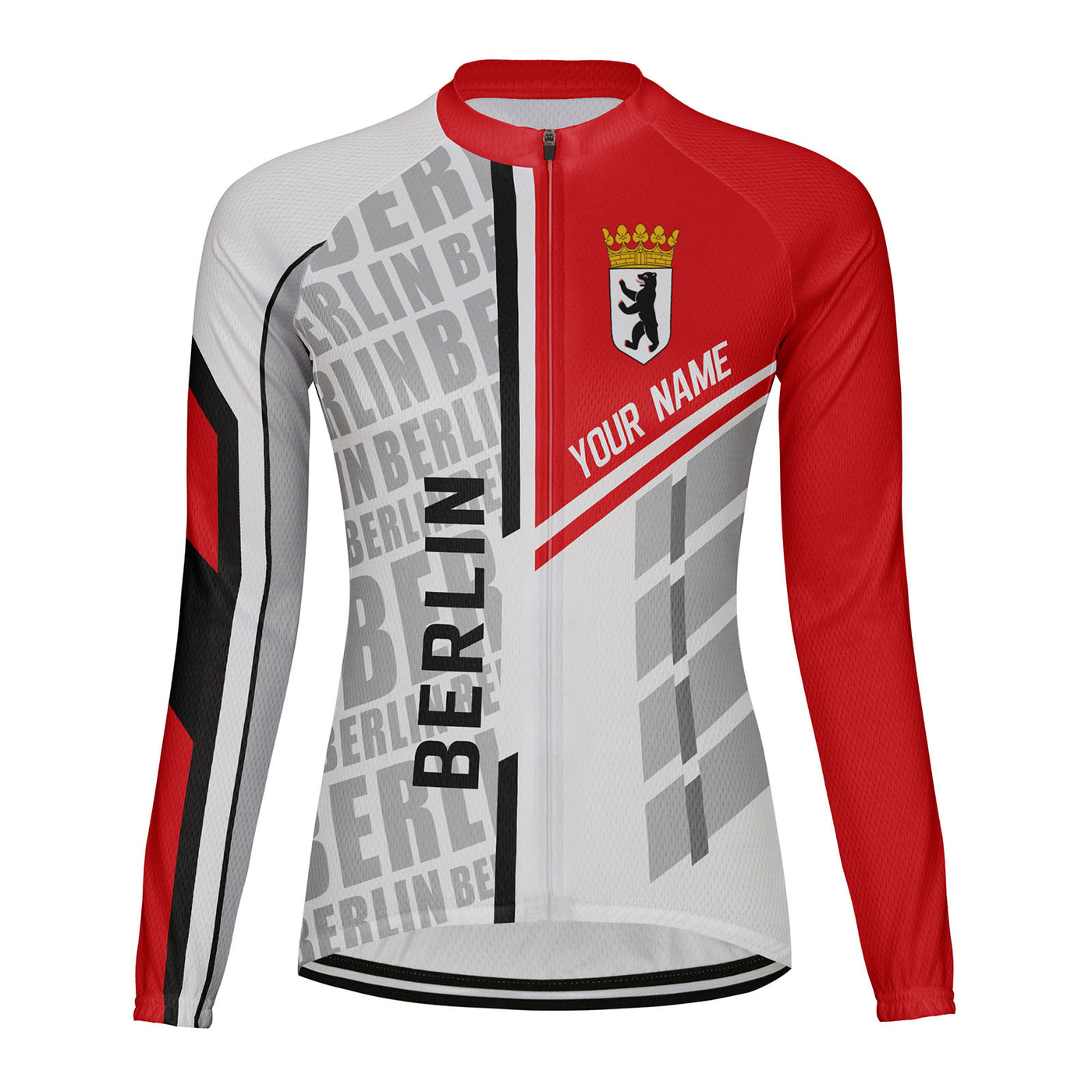Personalized Berlin Women's Winter Thermal Fleece Cycling Jersey Long Sleeve