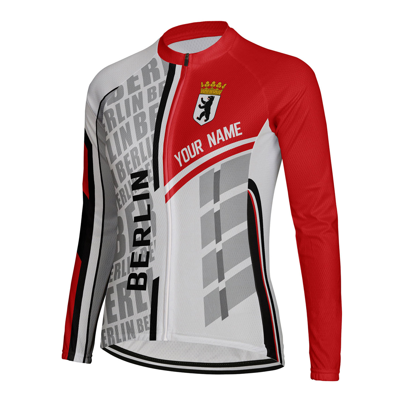 Personalized Berlin Women's Winter Thermal Fleece Cycling Jersey Long Sleeve