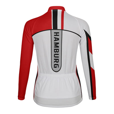 Personalized Hamburg Women's Winter Thermal Fleece Cycling Jersey Long Sleeve